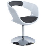 Zwarte en witte draaibare fauteuil SPACE - Alterego Design