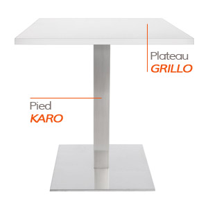 KARO tafelvoet en GRILLO tafelblad - Tafel Alterego